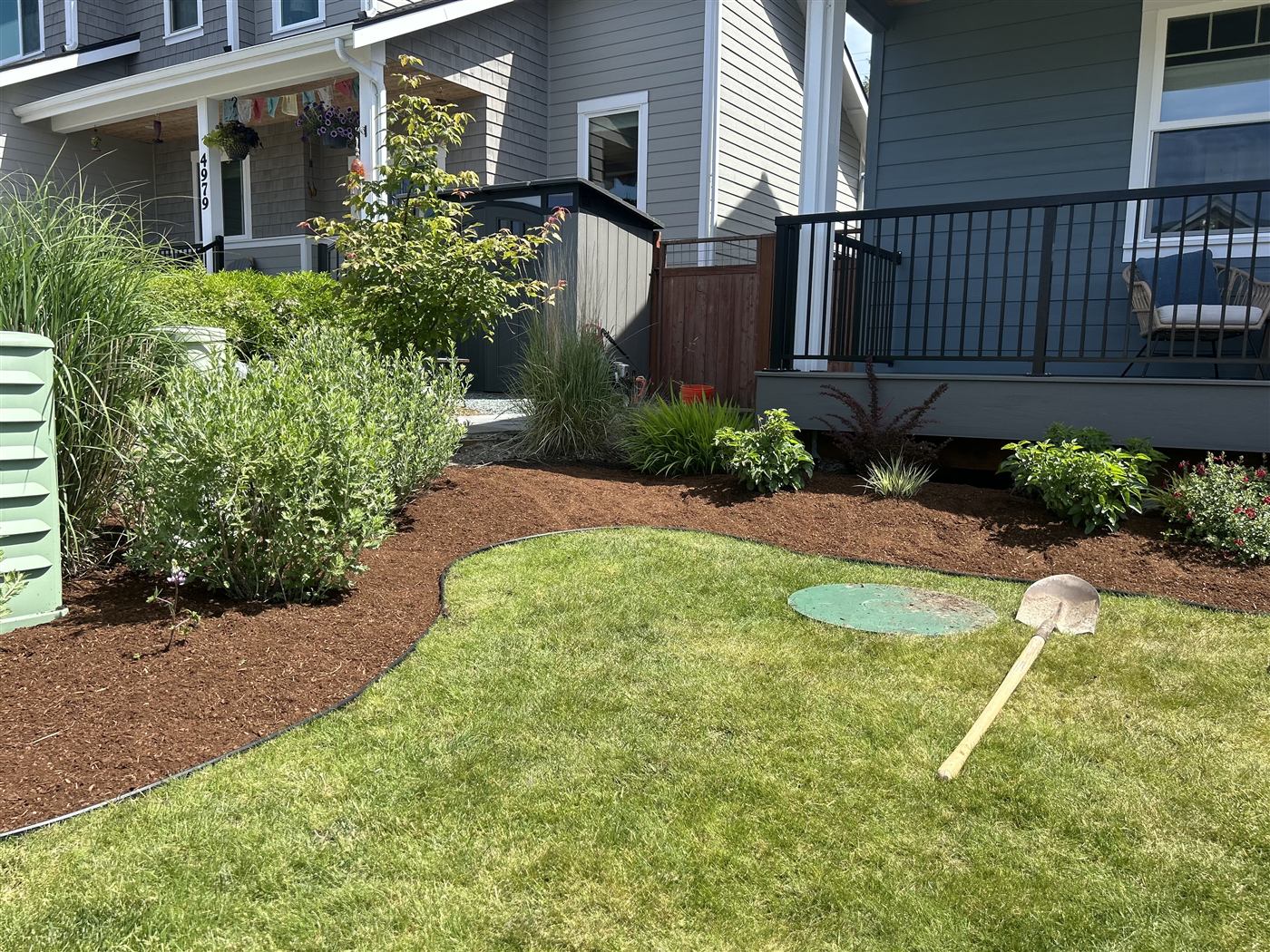 Maintained landscaping and garden beds
